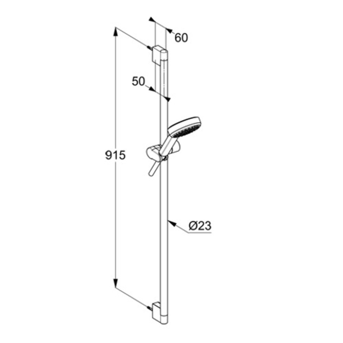 KLUDI DIVE Set DIVE S, lengte 900mm, douche met 1 straalsoort, Eco, 6891039-00