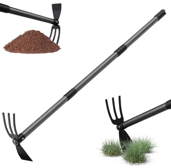 Tuinhak met Handvat - Multifunctionele Aardhakker met 3 Tanden - 116 cm — afbeelding 2