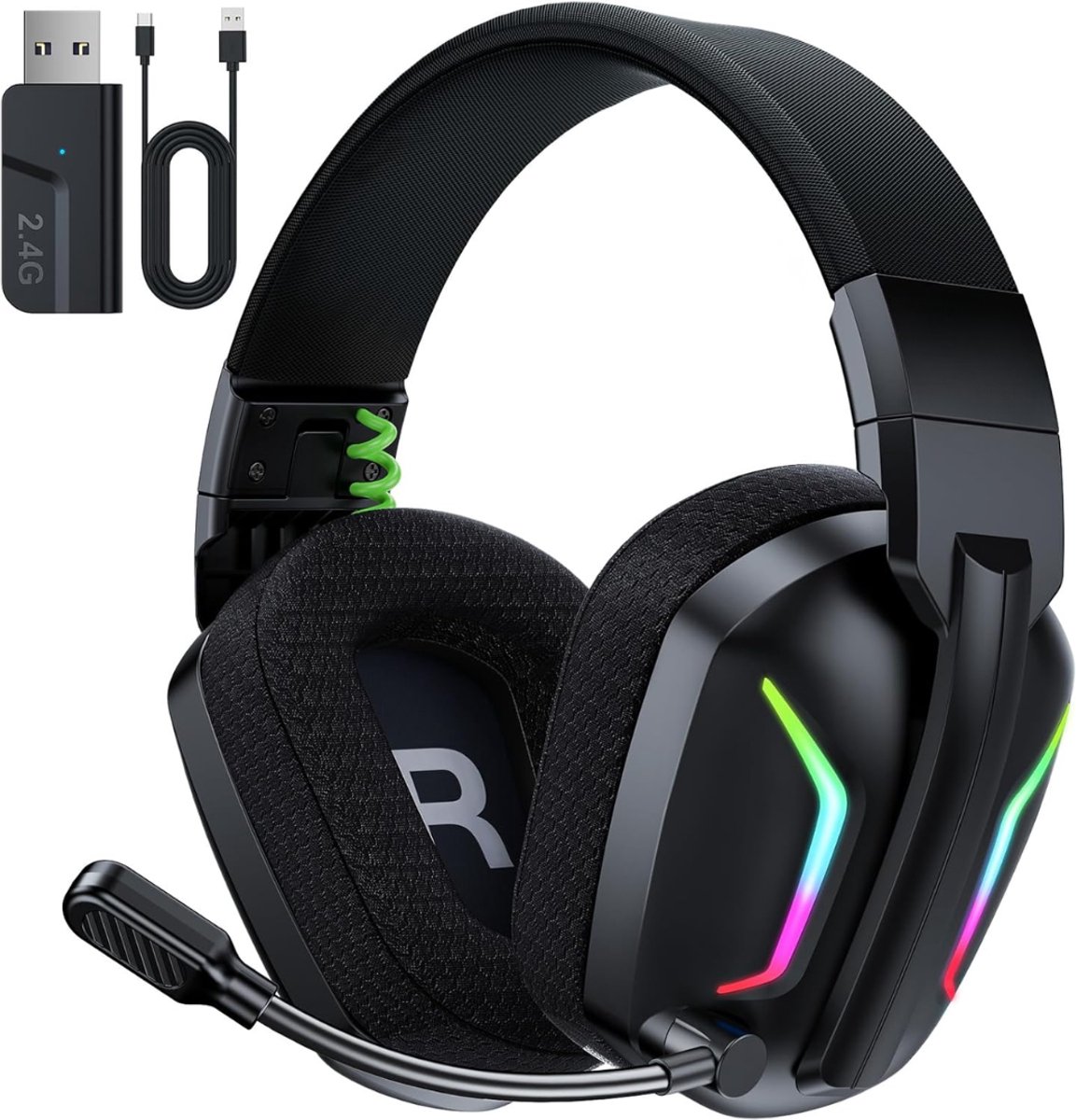 MIRA® Game headset draadloos - Headset - Game headset - Gaming headsets - Zwart - ‎15cm x 9cm x 15cm