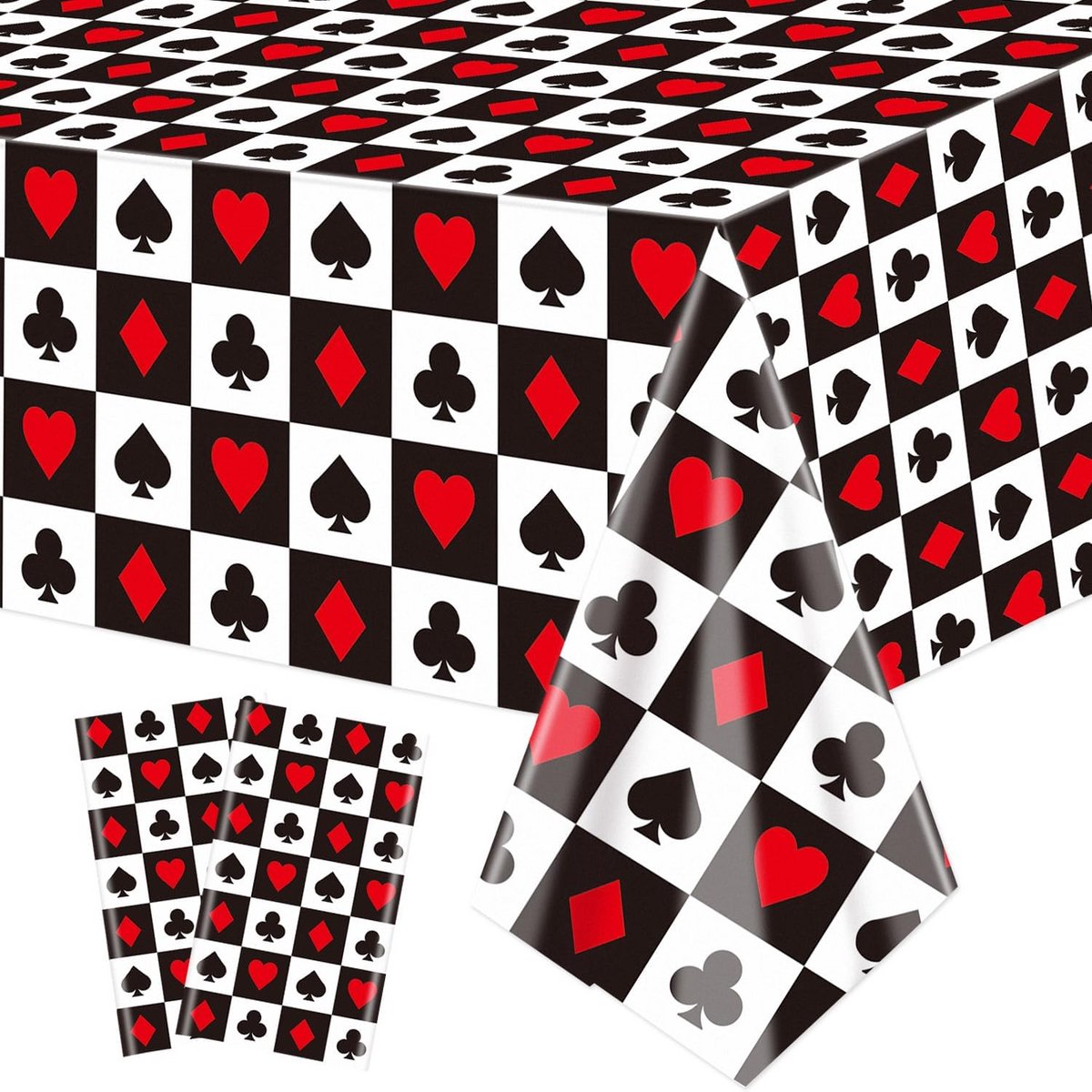 2 Tafelkleden Casino Tafelkleed Rechthoekig Voor Poker en Feestdecoratie 130 x 200 cm