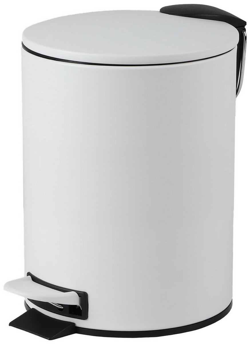 Kleine Pedaalemmer 3 Liter met Softclose voor Badkamer of Toilet Wit