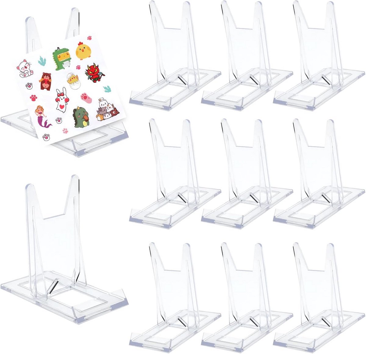 10x Transparante Bordenstandaard Acryl Displayhouder Verstelbaar