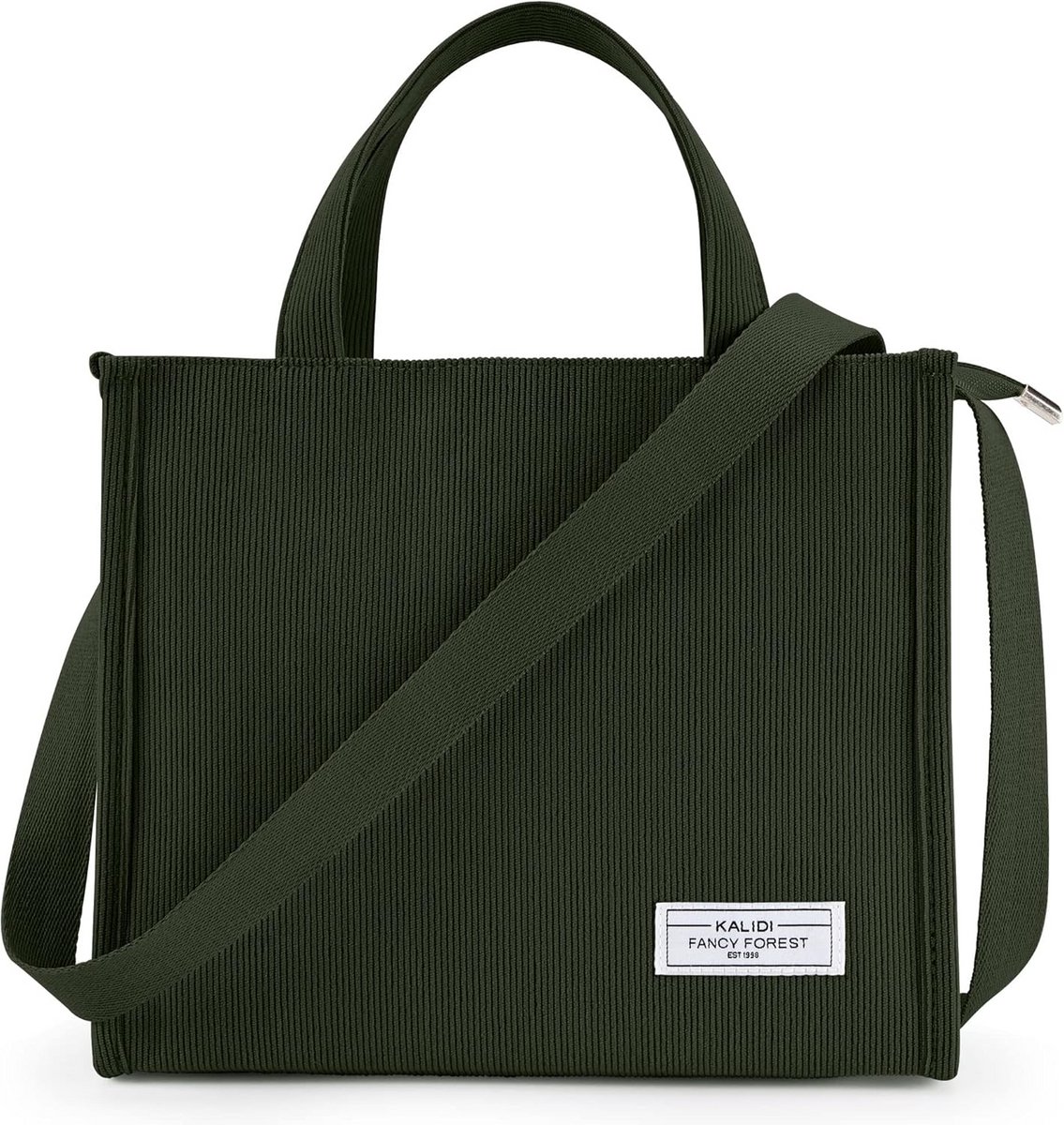 Corduroy Tote Bag voor Dames met Rits en Vakken