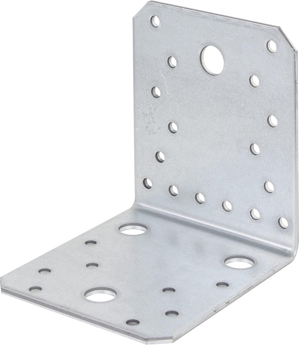 Verzinkte Hoekverbinder voor Houtverbindingen - 105x105x90 mm