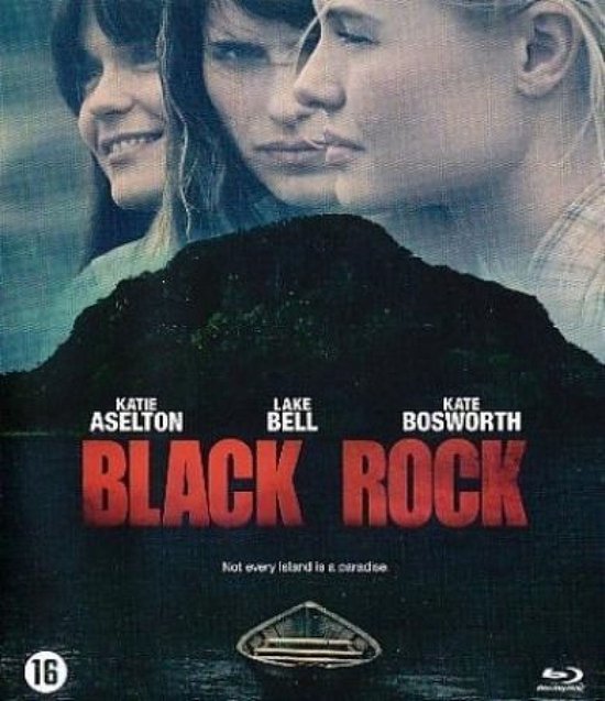 Film poster voor Black Rock met Katie Aselton, Lake Bell en Kate Bosworth. Een roeiboot op een meer.
