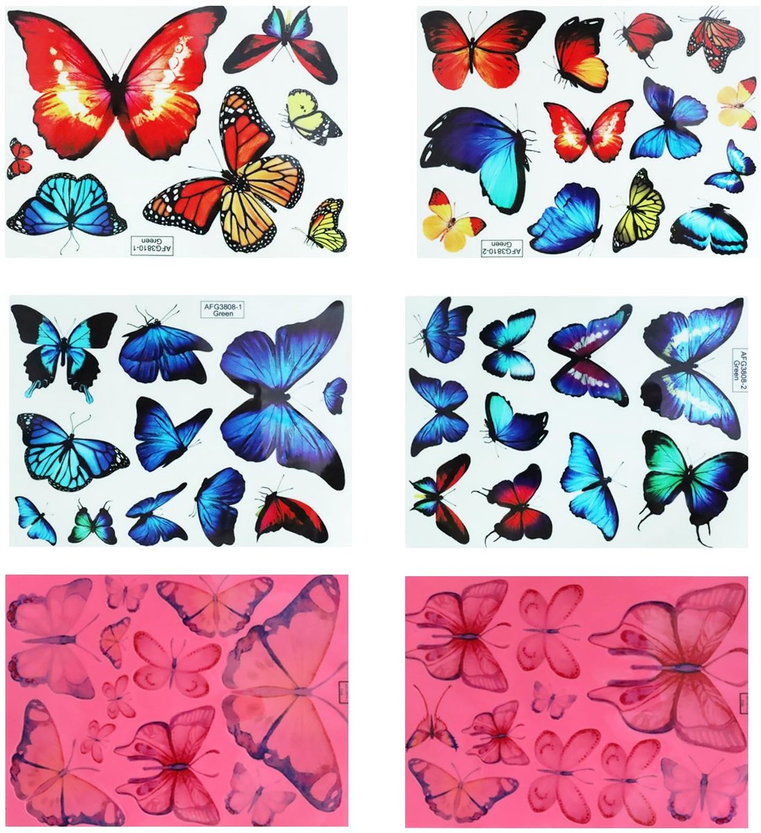Allecto - Luminous Butterfly Wall Sticker - Set van 3 Wandstickers - Decoratieve Wanddecoratie - 15 x 20 cm - Zelfklevend en Waterproof - Voor Kind...