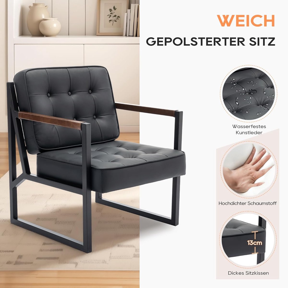Make-up Schminktisch Set mit Gepolstertem Hocker – Nordic Vintage Retro Design, Multifunktional, 80x40x75 cm, Robust Metallrahmen und Komfortabler Sitz – Pauwhome