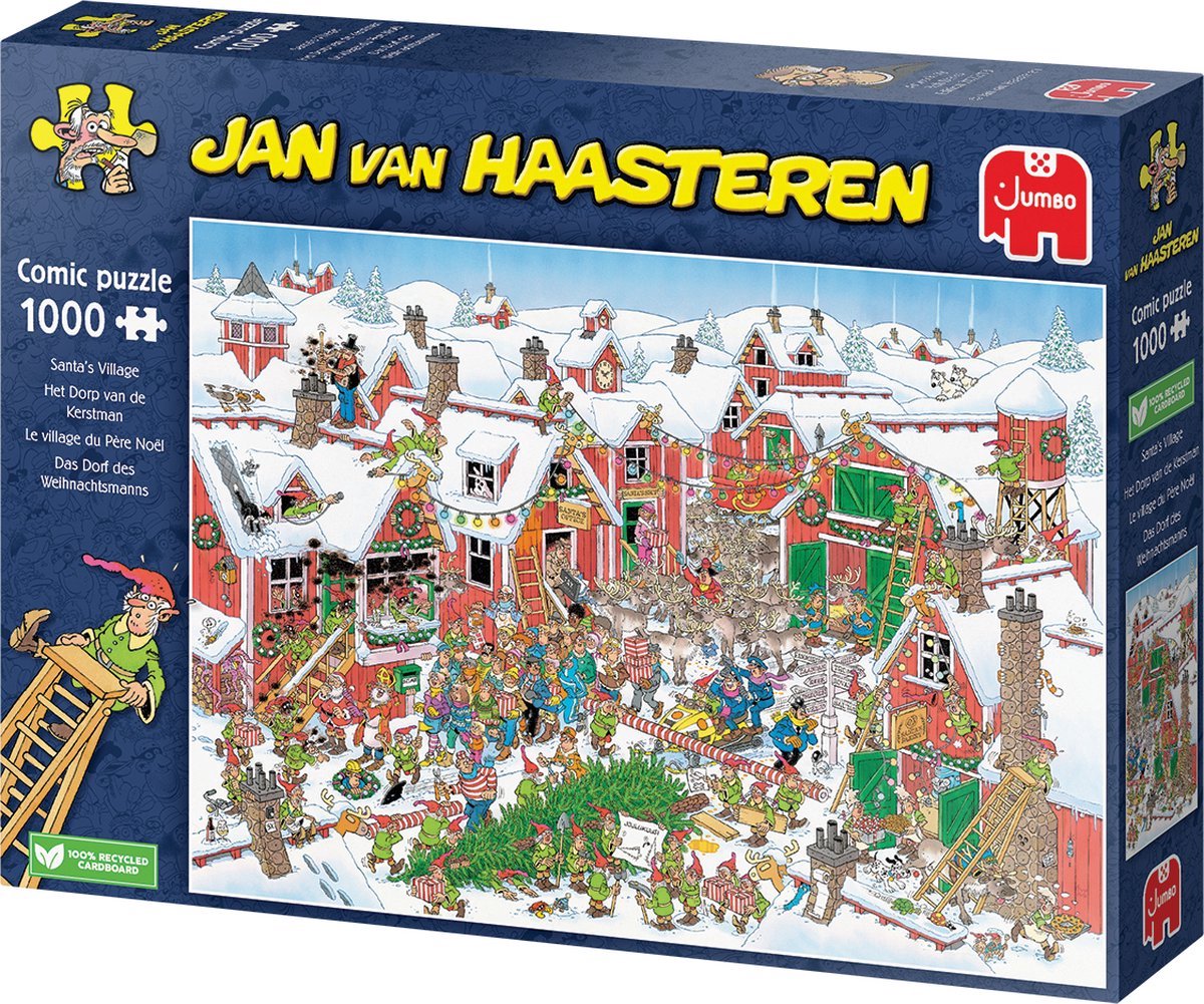 Jan van Haasteren - Het dorp van de Kerstman - 1000 stukjes - Legpuzzel — afbeelding 3