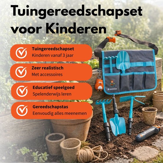 Gardena Tuingereedschapset voor Kinderen met Tas - Kindertuingereedschap Set met Schep Hark en Schoffel - Tuinspeelgoed en Buitenspeelgoed voor Tuin Speelgoed voor Kinderen van Merkloos	 — afbeelding 2