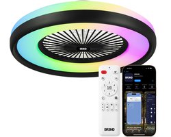 Slimme Plafondlamp met Ventilator – Plafondventilator met App en Afstandsbediening – 4800 Lumen – RGB – 6 Snelheden – BREND BR-2253