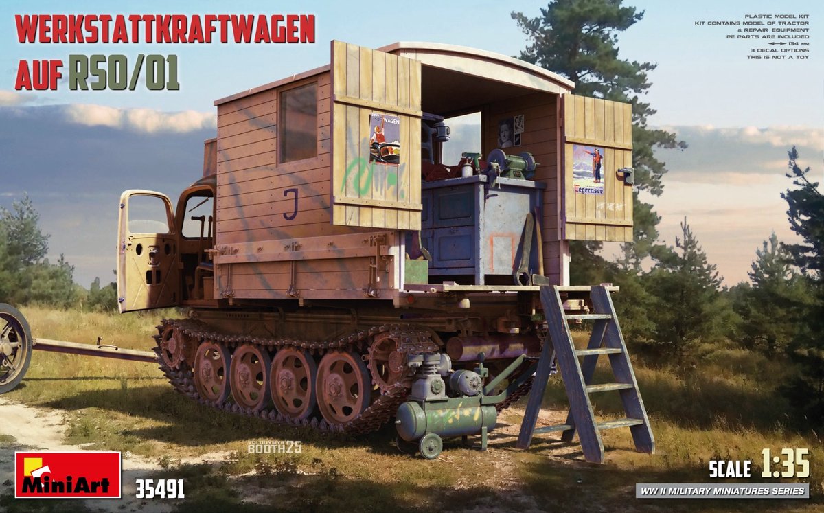 MiniArt Modelbouwpakket Militaire voertuigen - 35491 Werkstattkraftwagen auf Steyr RSO/01 WWII - Duits Militair Voertuig Plastic - 1:35 - Modelbouw
