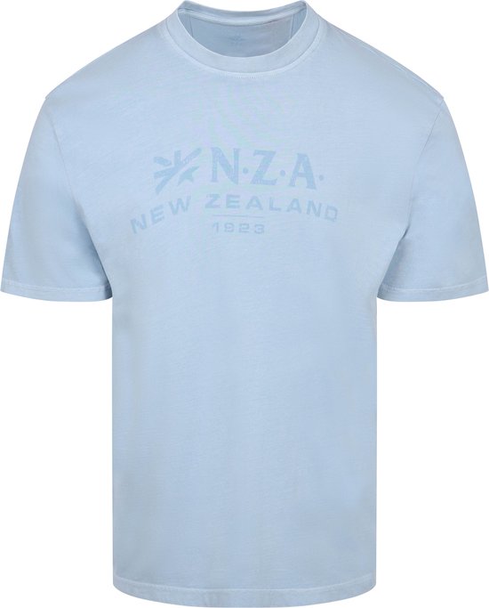 NZA T-shirt Faded Logo Sky Blue - Maat XL - Heren - Casual T-shirts