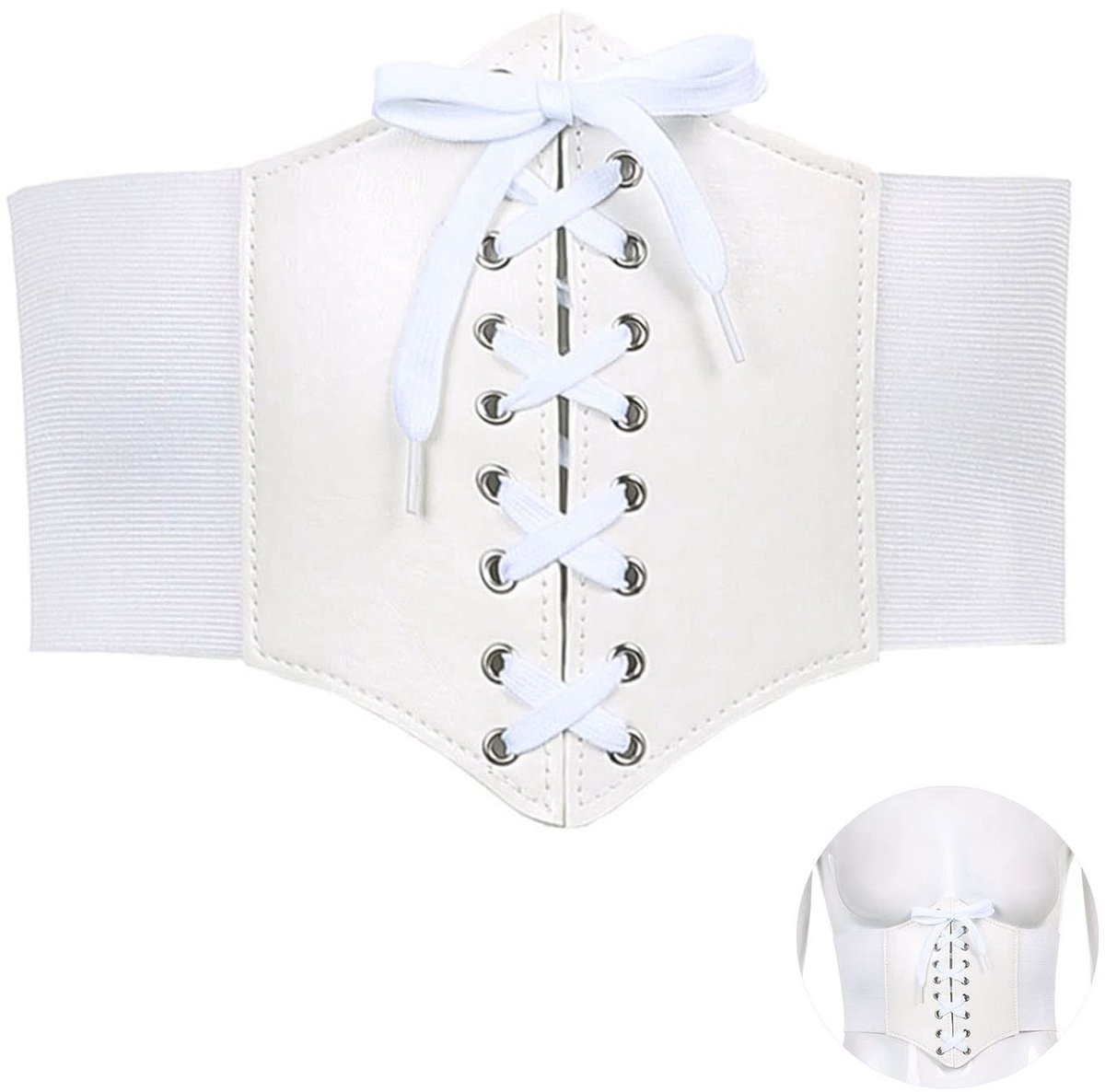 Allecto - Corset - Elastisch - Ideaal voor Halloween - Zwart - Taille - Retro stijl - Geschikt voor vrouwen - Maat S/M
