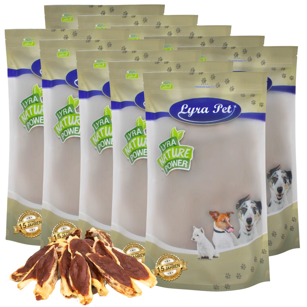 10 kg Lyra Pet® konijnenoren gevuld met eendenvlees