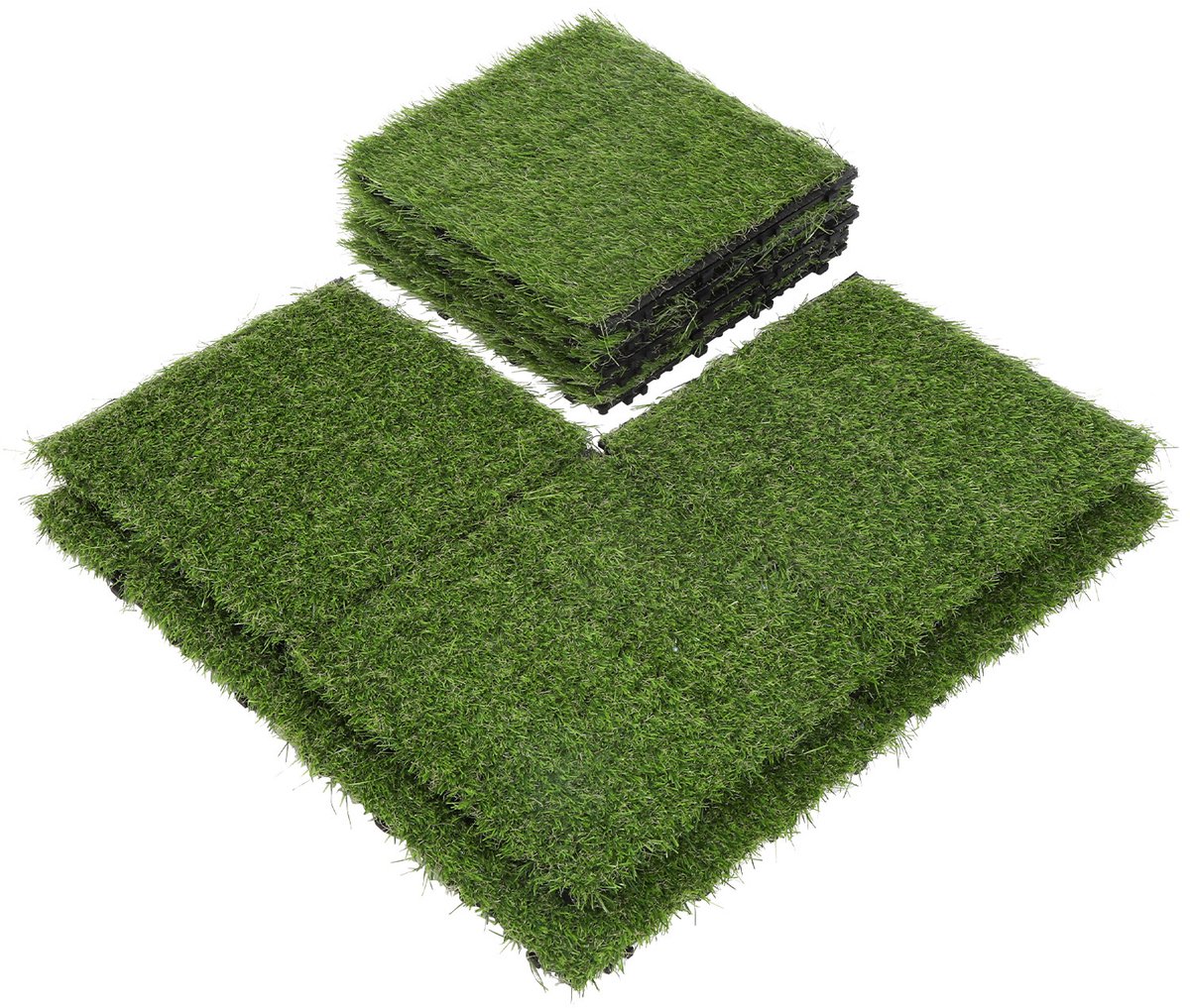 Kunstgrastegels 30x30 cm Kliksysteem 44 Stuks 4m² - Duurzame Terrastegels met Drainage