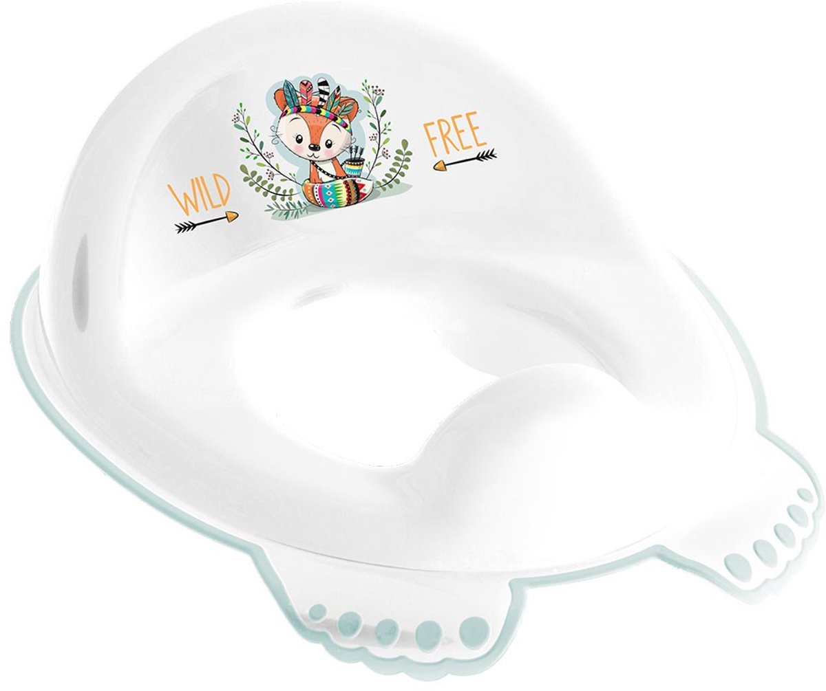 TEGA - Toiletverkleiner - Antislip toiletbril wit one size plastic - kindertoiletbril - toiletaccessoire - verhoogde voorkant - veilig gebruik - babytoiletbril