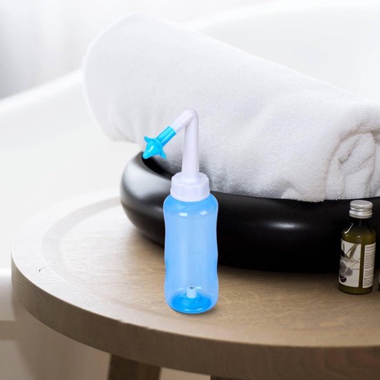Sinus Spoel Kit Neus Spoel Fles - Neusreiniger voor Volwassenen en Kinderen - BPA-vrij - 300 ml - Lichtblauw — afbeelding 3