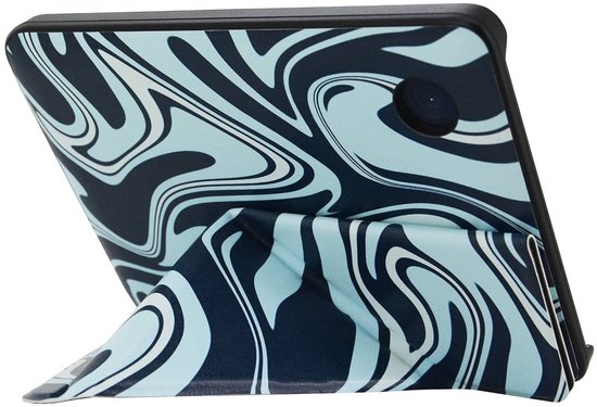 Origami Sleepcover Geschikt voor Tolino Shine 4 Hoes Abstract Petroleum Kleuren van Origami Sleepcover — afbeelding 3