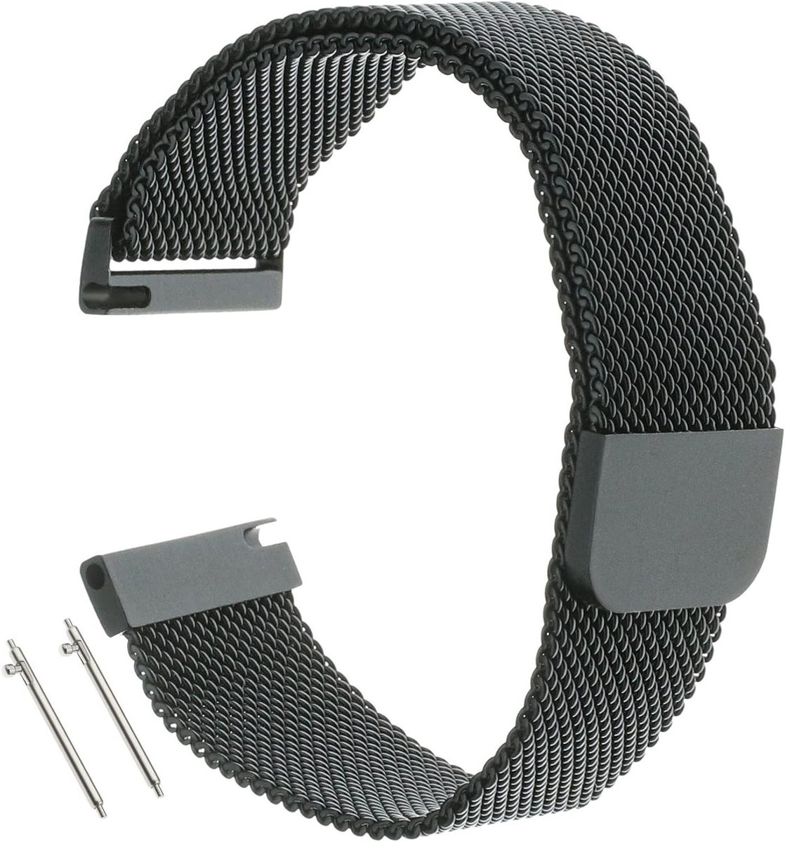 Magnetische horlogeband - Vervangbare band - Roestvrij staal - Mesh design - 20 mm - Compatibel met diverse modellen - Zilverkleurig
