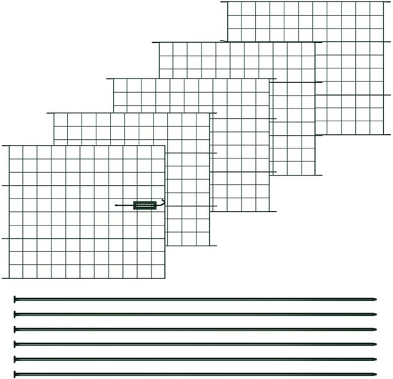 10X Clôture pour moutons Clôture d'étang Ensemble de clôture Clôture piquante Clôture grillagée Clôture métallique Clôture de jardin Sous-arc Droite Vert