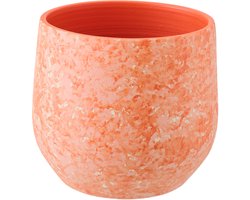J-Line bloempot - keramiek - oranje/wit - large