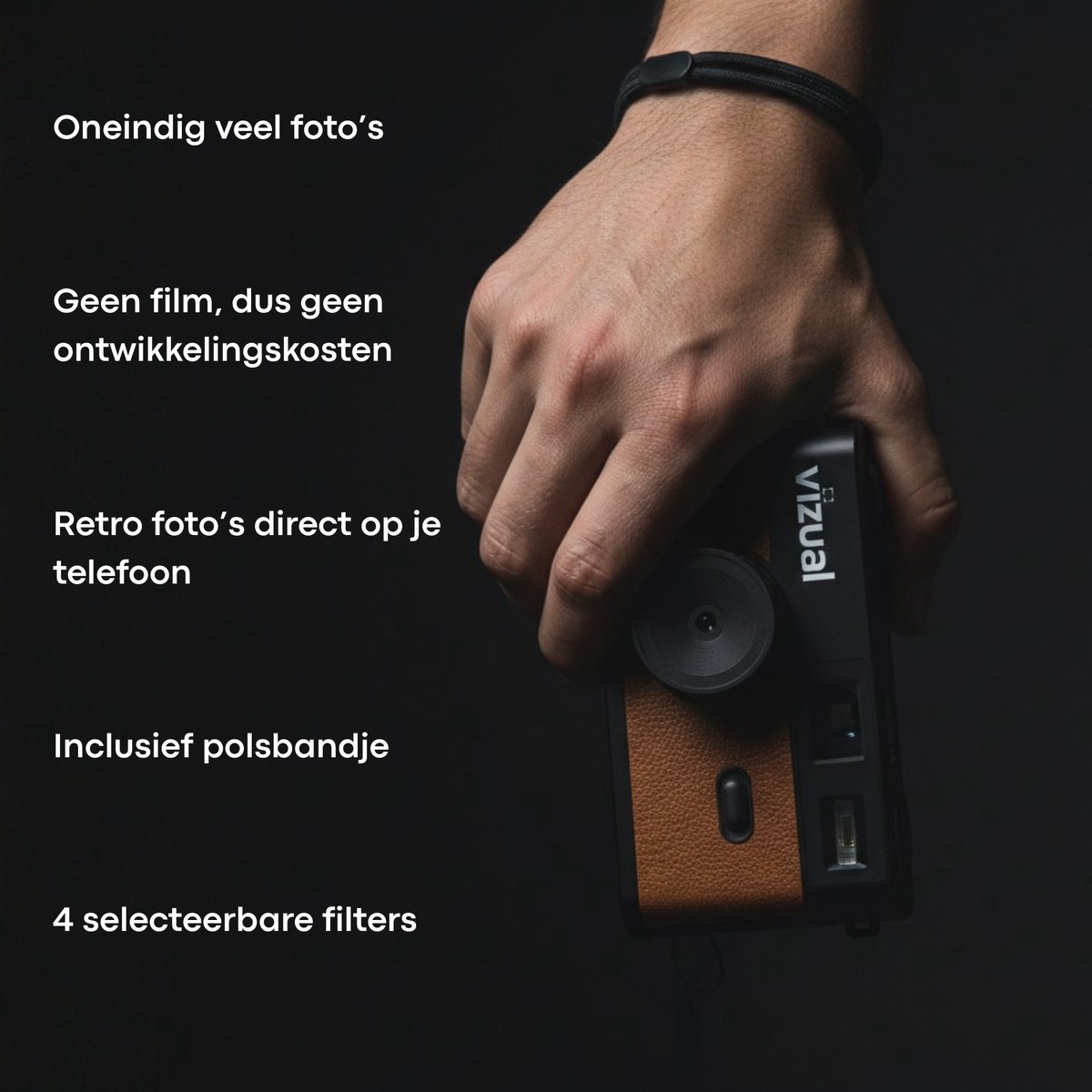 Vizual Retro Camera 12MP - 32GB SD kaart inbegrepen thumbnail 2