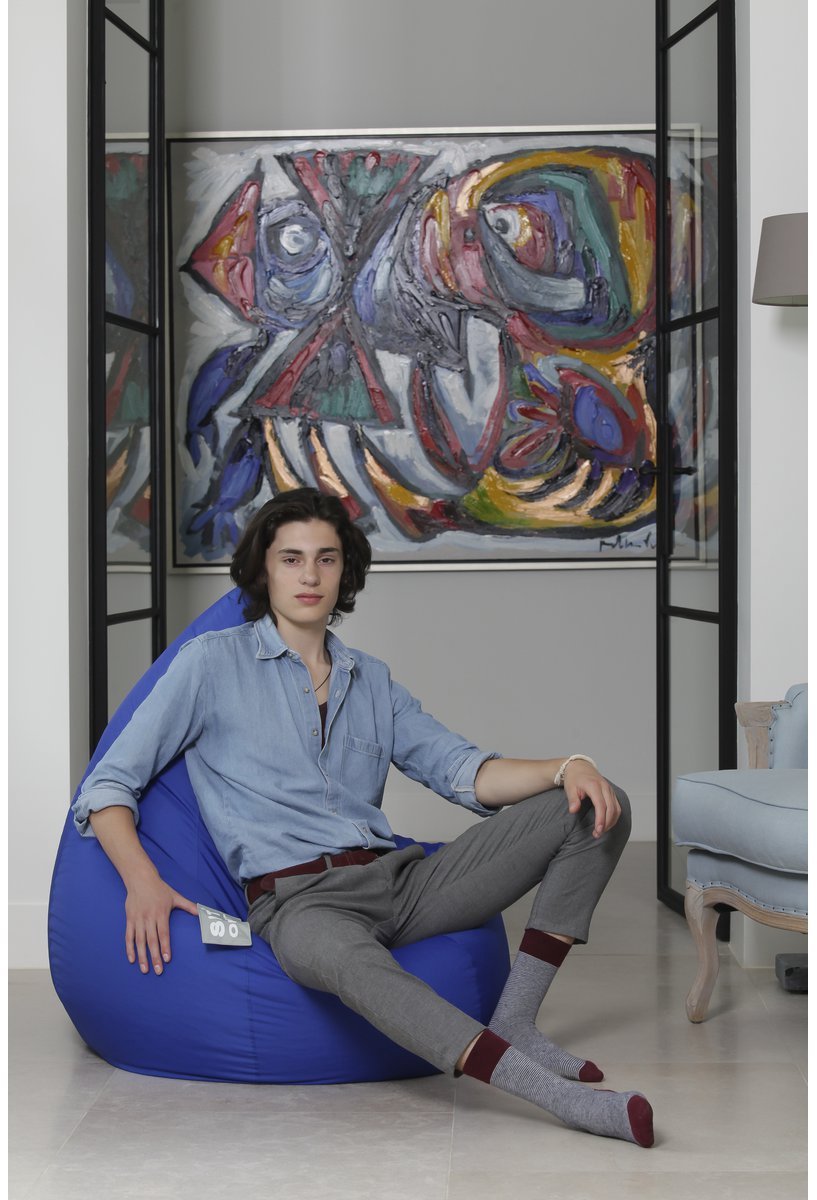 Sit On It Dropseat - Zitzak - Lounge stoel - Blauw - Ergonomisch - Ruimtebesparend - Hoogwaardige ondersteuning