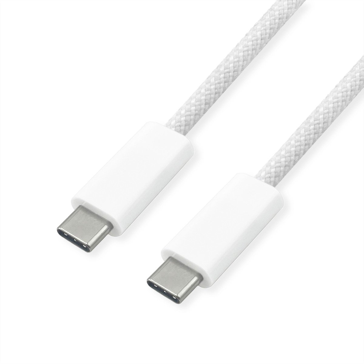 ROLINE USB4 Gen3x2 Kabel, C-C, M/M, 8K UHD-2, 40Gbit/s, 240W, wit, 1 m