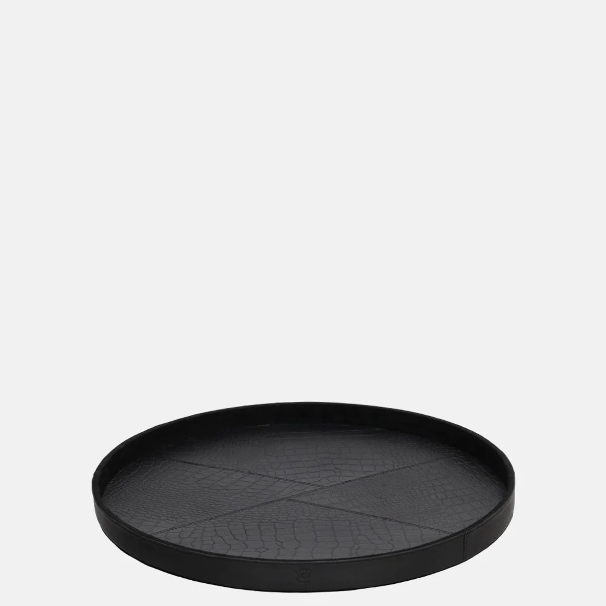 Chamada Merel leren dienblad rond croco M black
