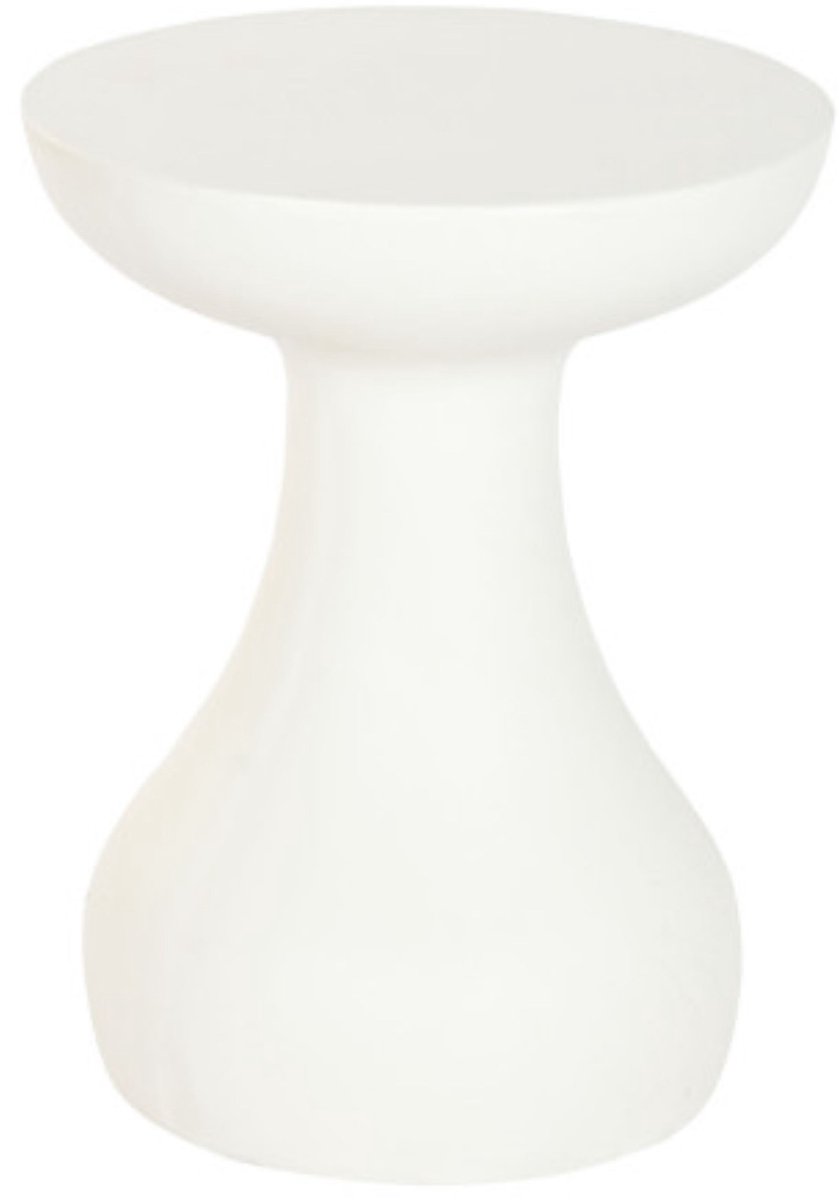 Item International Item Int. Bijzettafel - wit - kunststeen - 40 x 51 cm - rond - zijtafel
