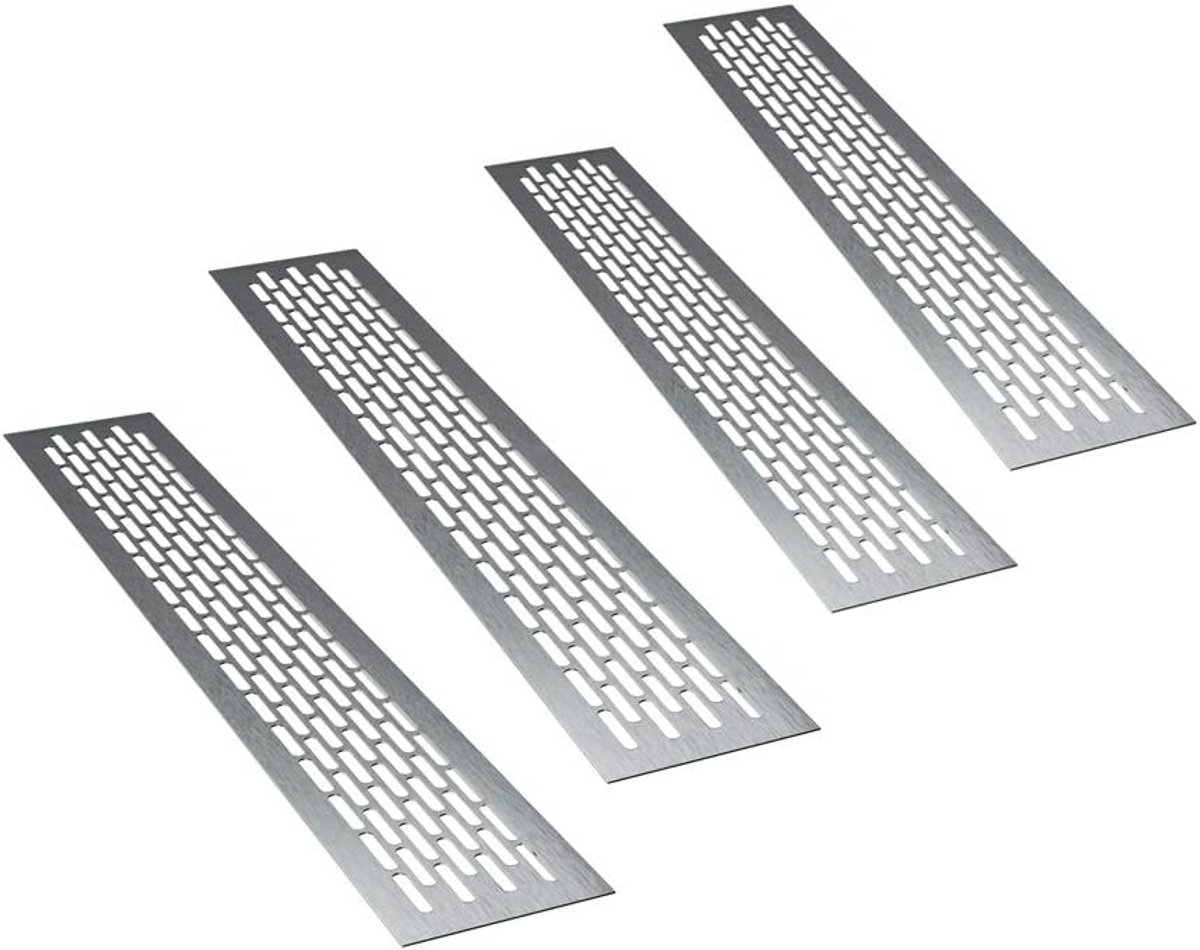 Aluminium Ventilatie Rooster Rechthoekig 4 Stuks - RVS Uitlaatventiel