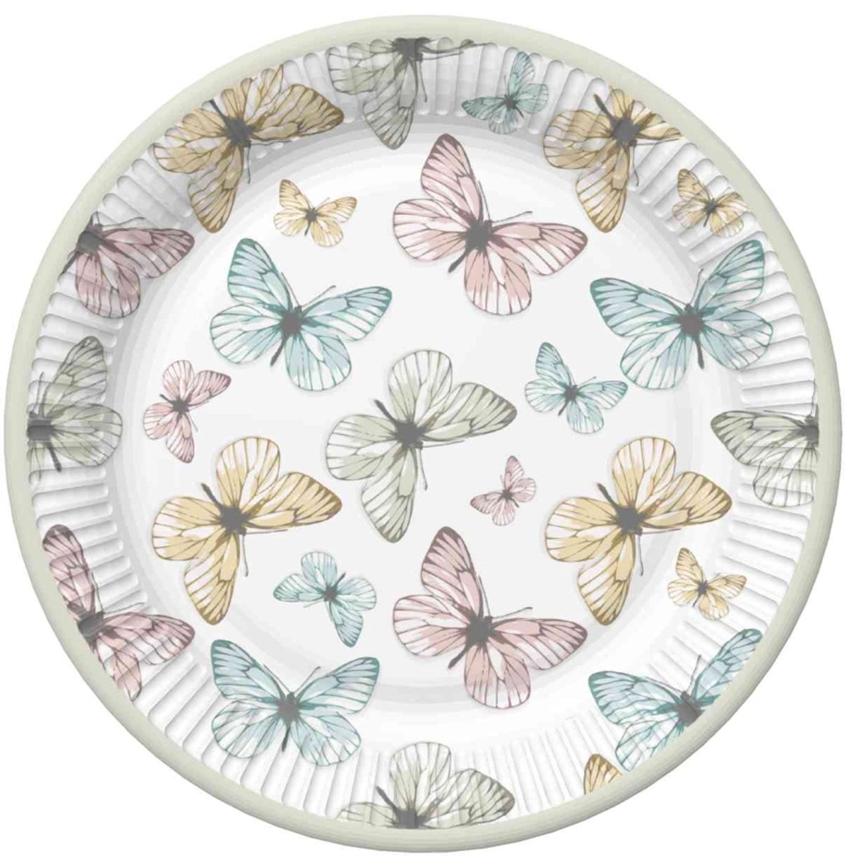 Daisy - Papieren bordjes 18 cm - Light Butterflies
