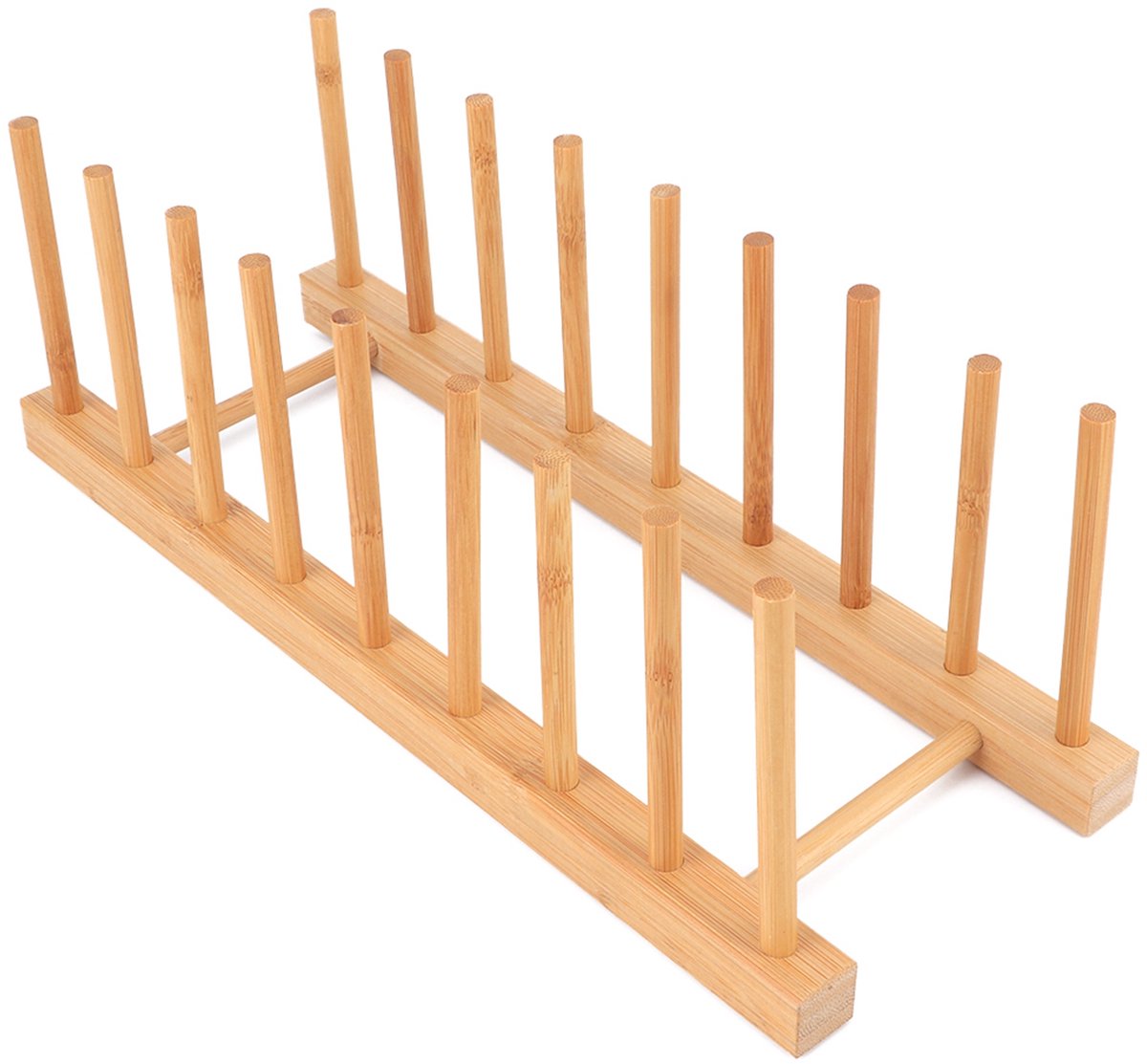 Duurzaam Bamboe Bordenrek - Compact Opbergrek Voor Borden, Deksels En Snijplanken - Ideaal Voor In De Kast Of Op Het Aanrecht - Natuurlijk Antivocht Design