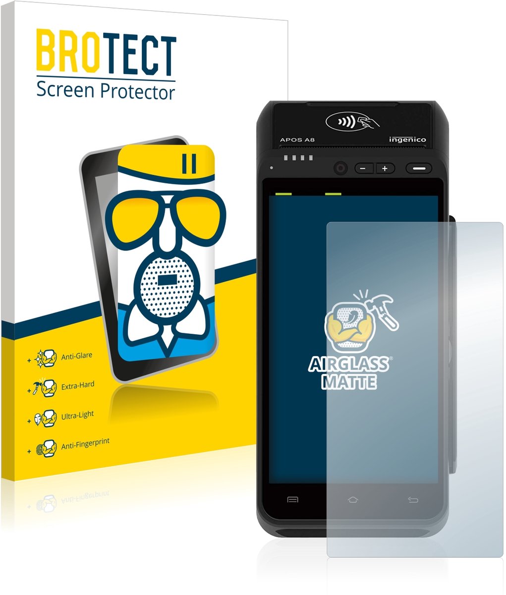 BROTECT - Screenprotector voor ingenico Apos A8 - Folie Beschermfolie Beschermglas matte