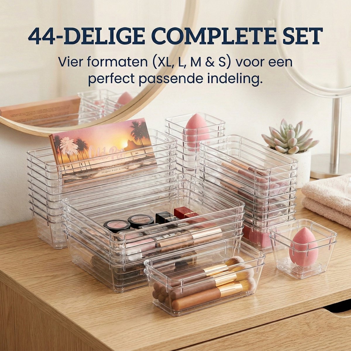 Somstyle Lade Organizer Bakjes - 44 Stuks - Bureau Accessoires - Keukenkast Ladeverdeler - Make Up Opbergbakjes - Transparant — cadeau in Cadeau-ideeën - foto 6