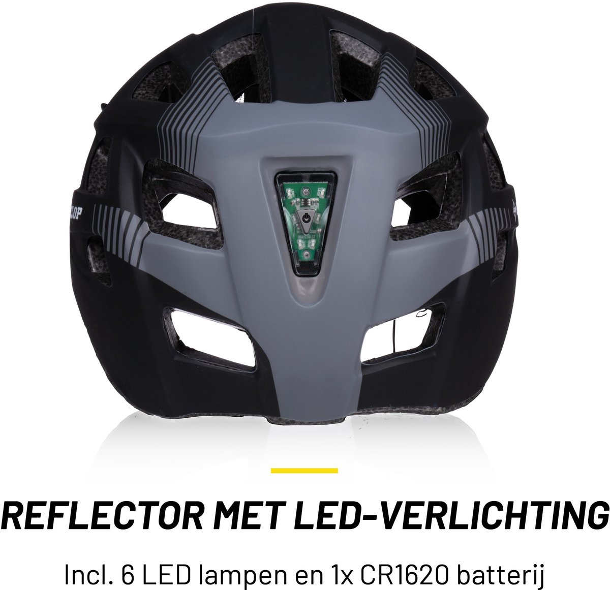 Dunlop Fietshelm - Mountainbike Helm - Maat L - Verstelbaar 58-61cm - LED Verlichting - Zwart – foto 2