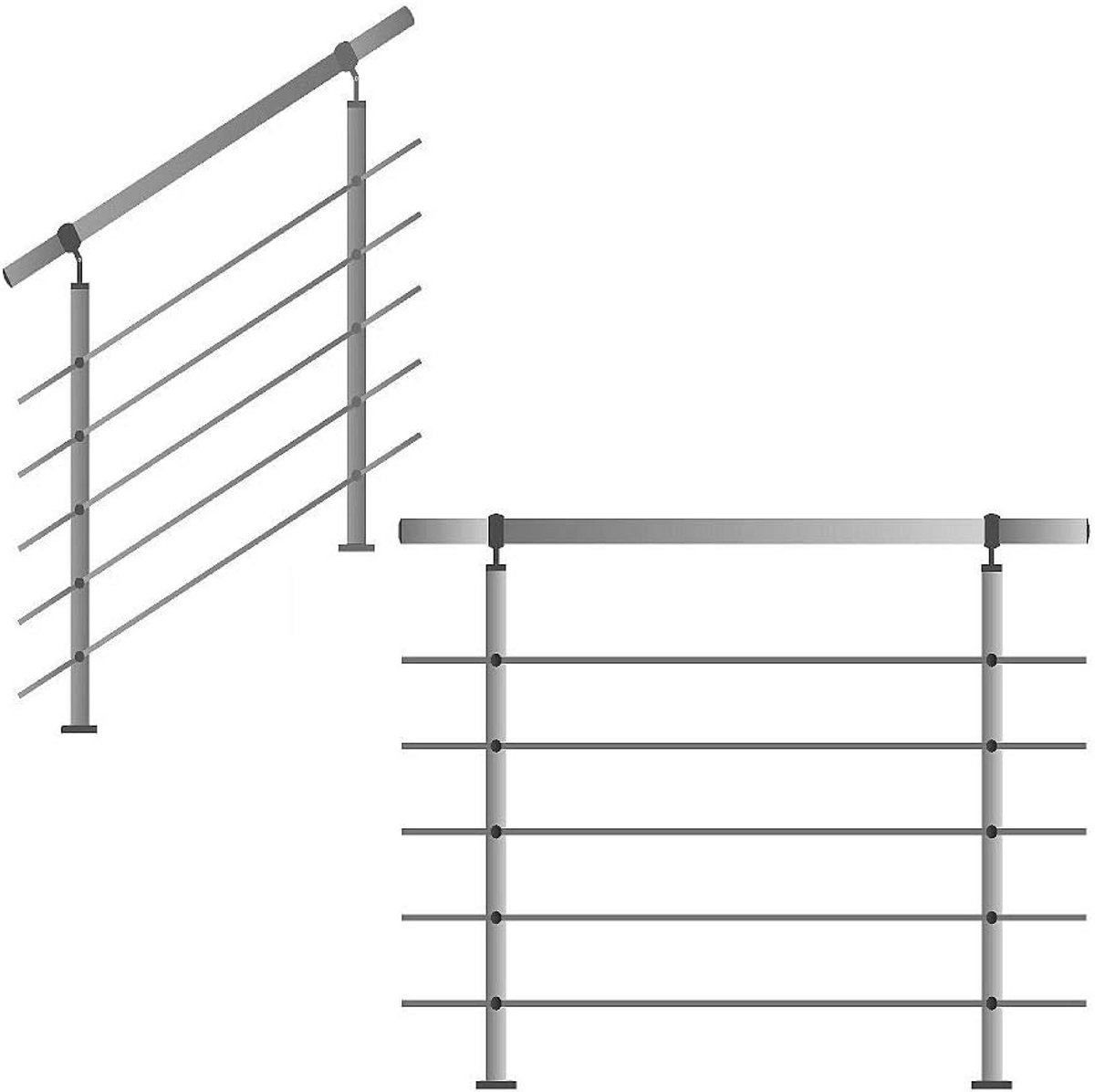 Roestvrijstalen Trap- en Balkonleuning op Maat | RVS Balustrade met Dwarsbalken