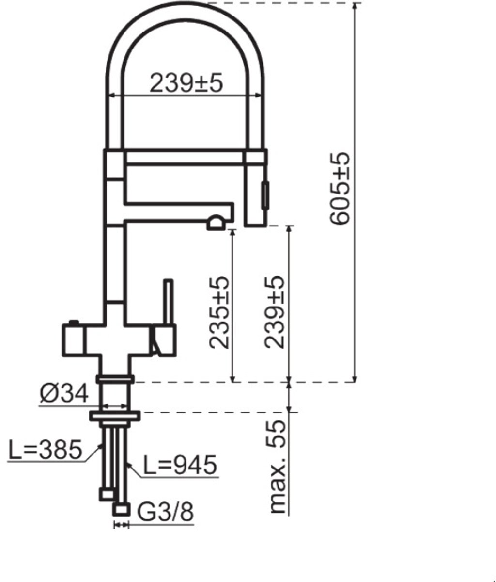 Selsiuz 351228 Push & Turn 3-in-1 XL Inox (RVS) met Combi (Extra) Boiler