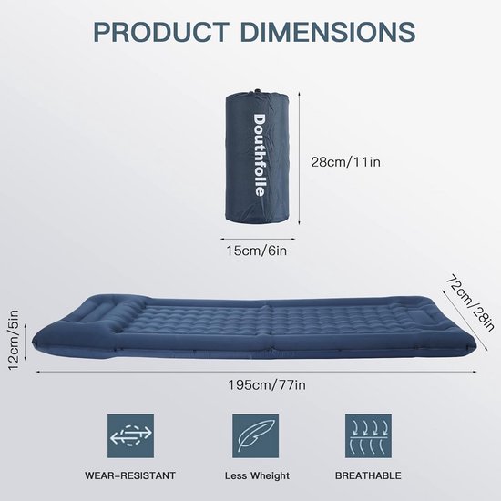 Extra Dikke Campingmat met Ingebouwde Voetpomp - Perfect voor Kamperen en Wandelen van Merkloos — afbeelding 4