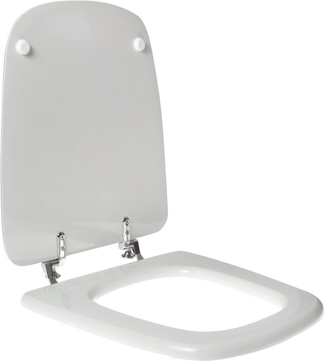 Houten Toiletbril Erg Aansluitend Wit Met RVS Scharnieren