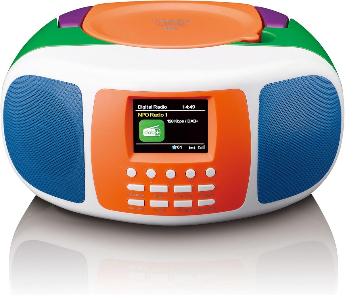 DAB+/FM Radio voor Kinderen met Bluetooth, CD Speler en Kleurenbeeldscherm