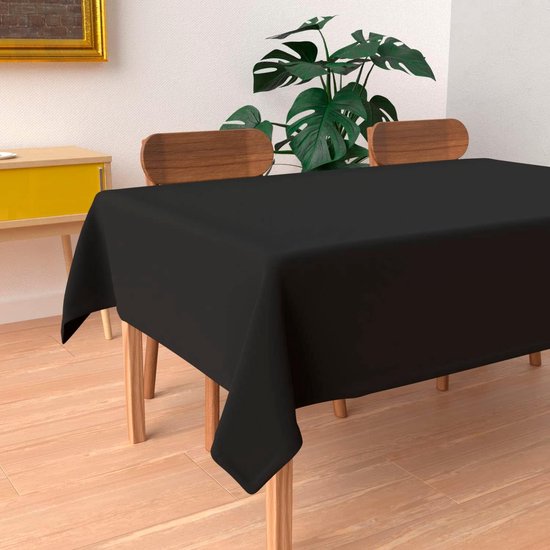Nappe – Résistant aux taches – Étanche, sans plis – 1 pièce – Pour les fêtes et banquets – Zwart