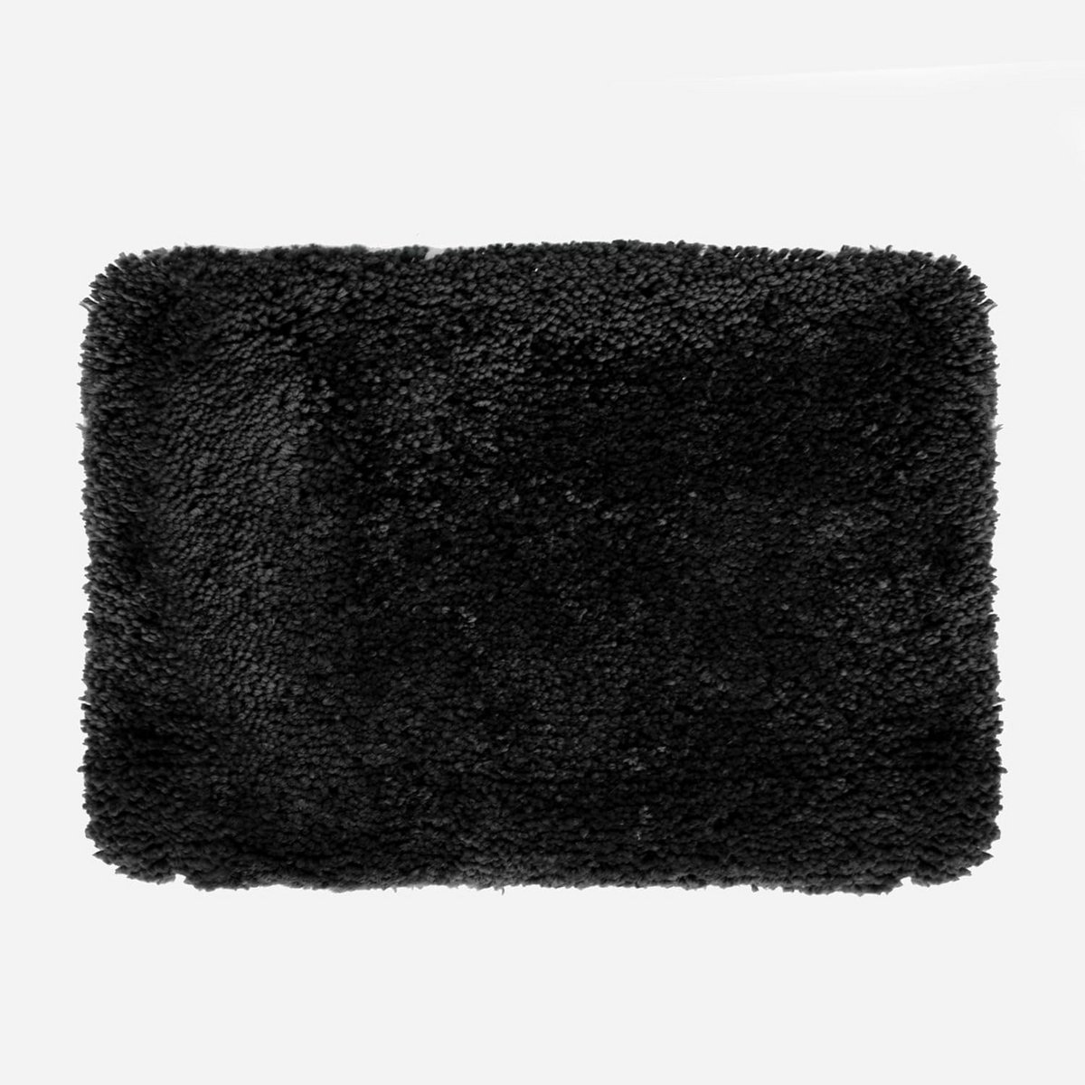 Zwarte Microvezel Badmat 55 x 65 cm - Antislip, Hoogpolig en Geschikt voor Vloerverwarming