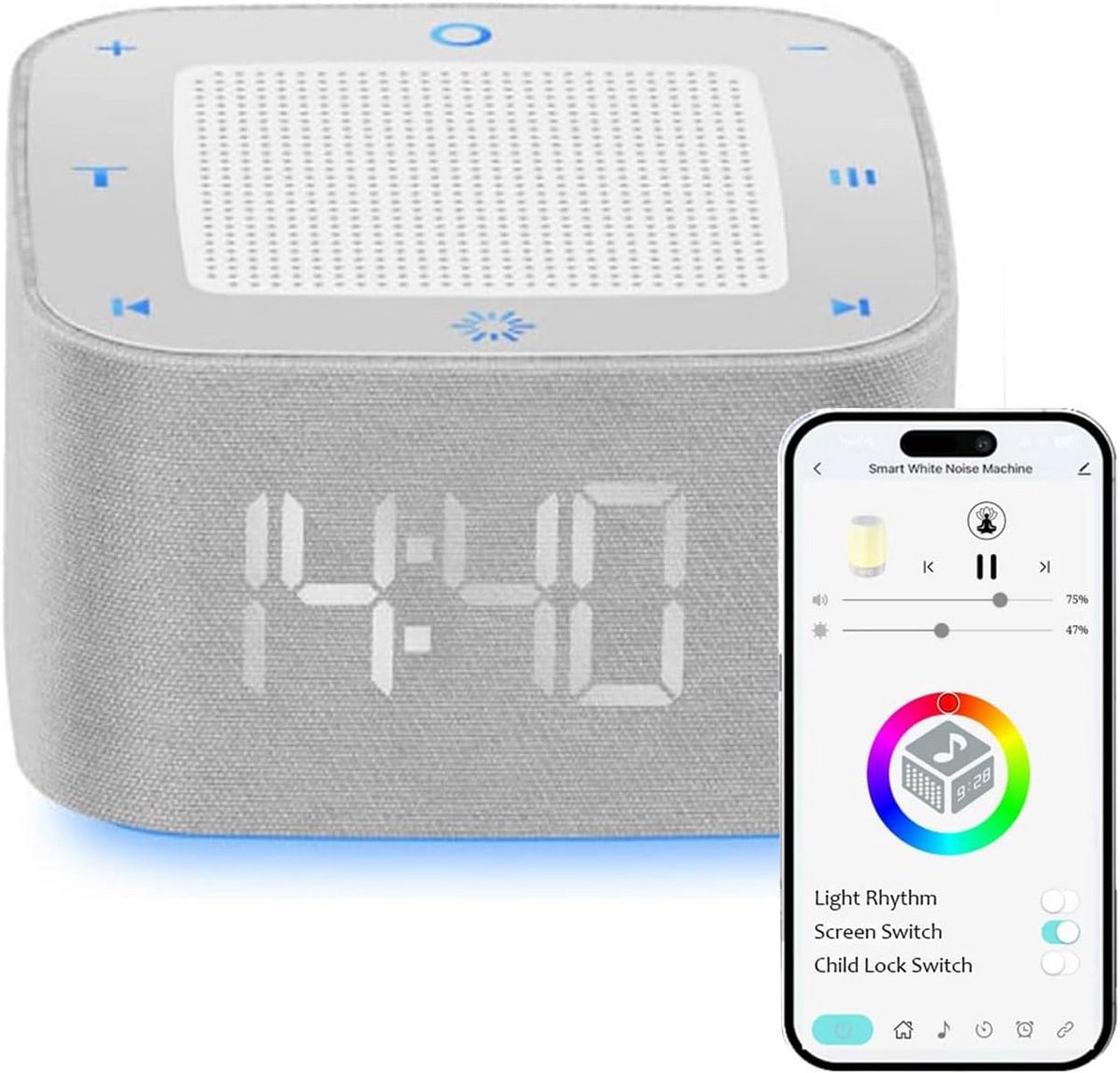 Draagbare White Noise Machine voor Baby's met 32 Geluiden en Timer
