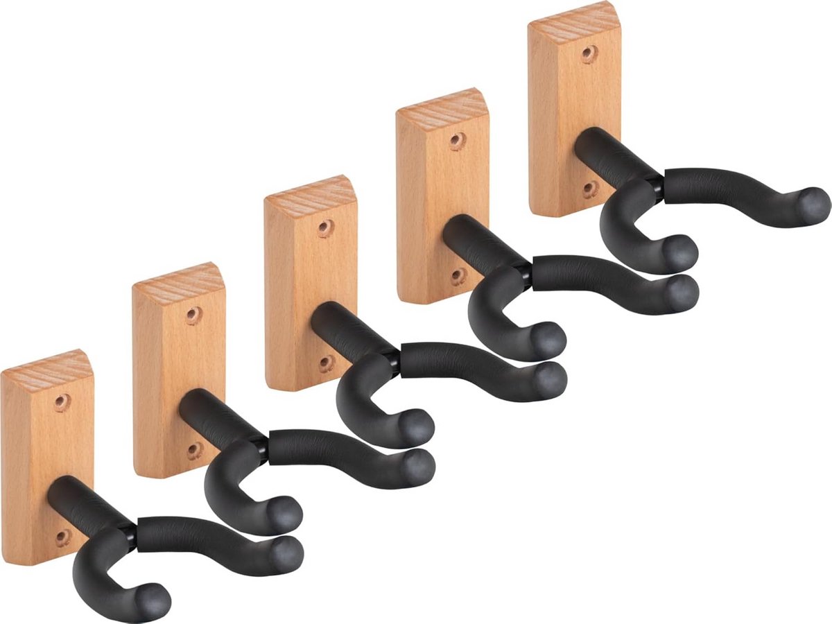 Stevige Houten Wandhouder Set (5 Stuks) voor Snaarinstrumenten