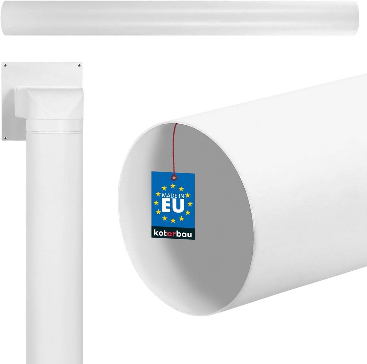 Ronde Ventilatiebuis PVC Wit 150 mm Diameter 1500 mm Lang LuchtKanaal