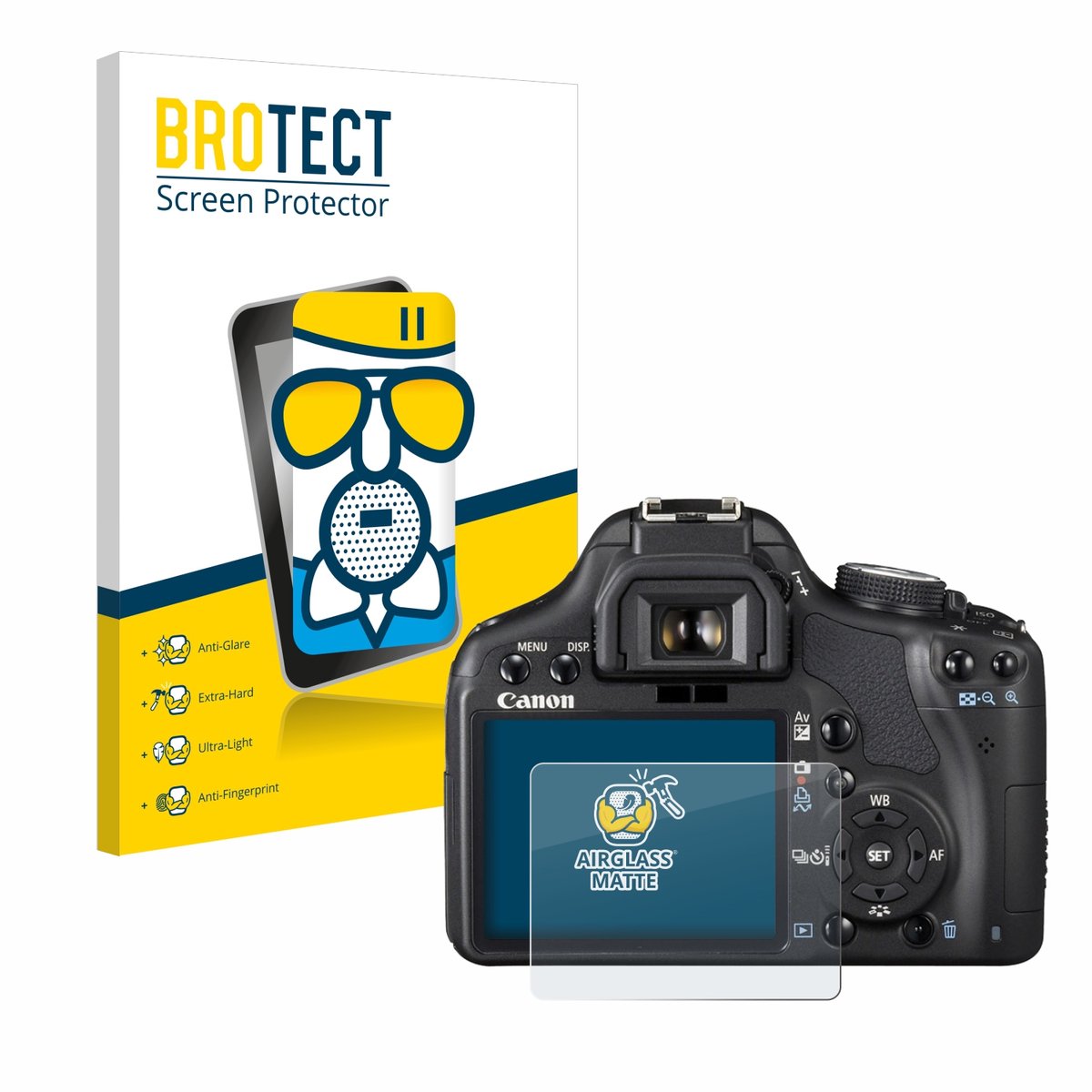 BROTECT - Screenprotector voor Canon EOS 500D - Folie Beschermfolie Beschermglas matte