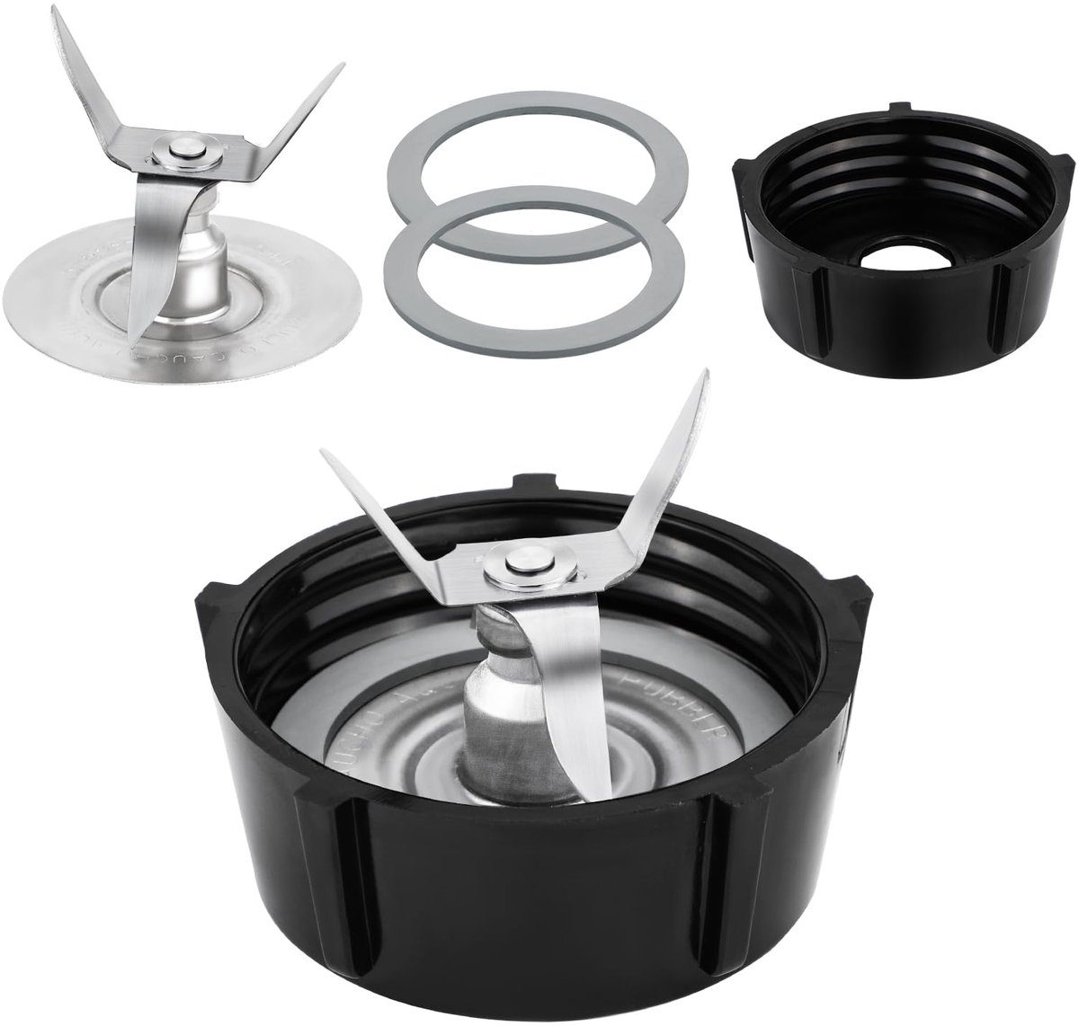 Blender Onderdelen Vervangbaar IJsmes met Deksel en O-Ring Compatibel met Oster Osterizer