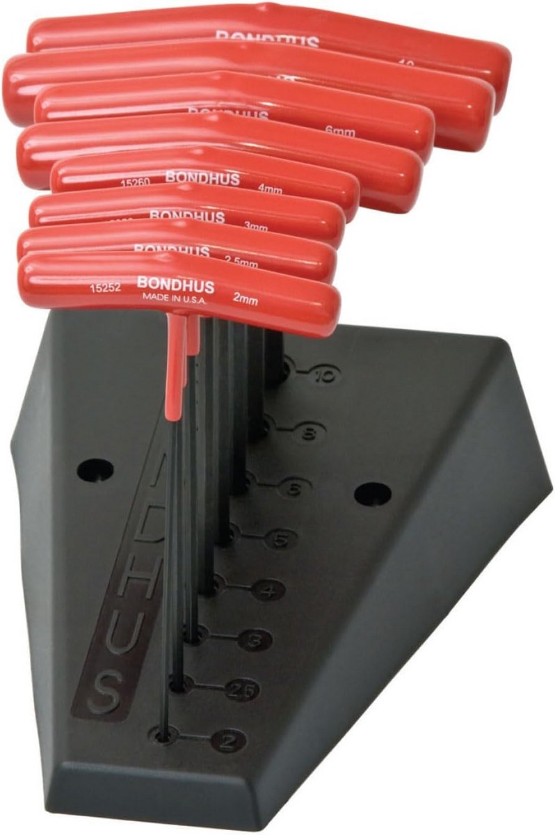 Set van 8 Inbussleutels met T-greep, 15.2 cm, Maten 2-10 mm