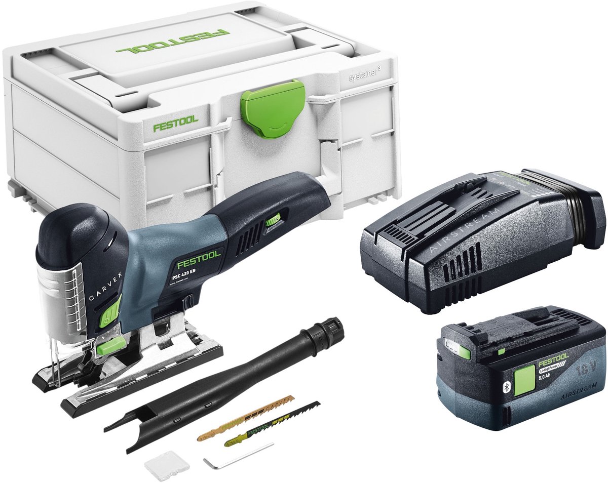 Festool PSC 420 EB-Basic accu-pendelzaag 18 V 120 mm borstelloos + 1x accu 5,0 Ah + snellader + Systainer